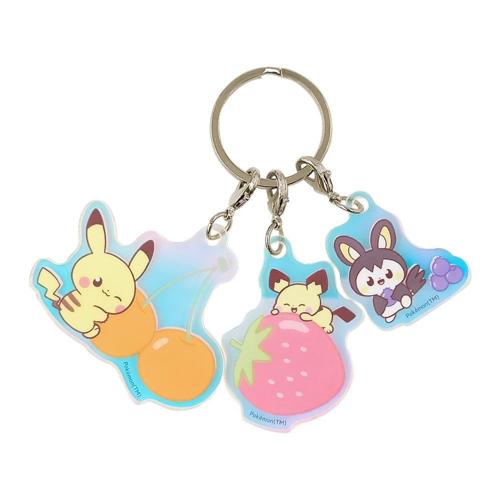 Aurora acrylic Pikachu keychain with electric-type design from Japan