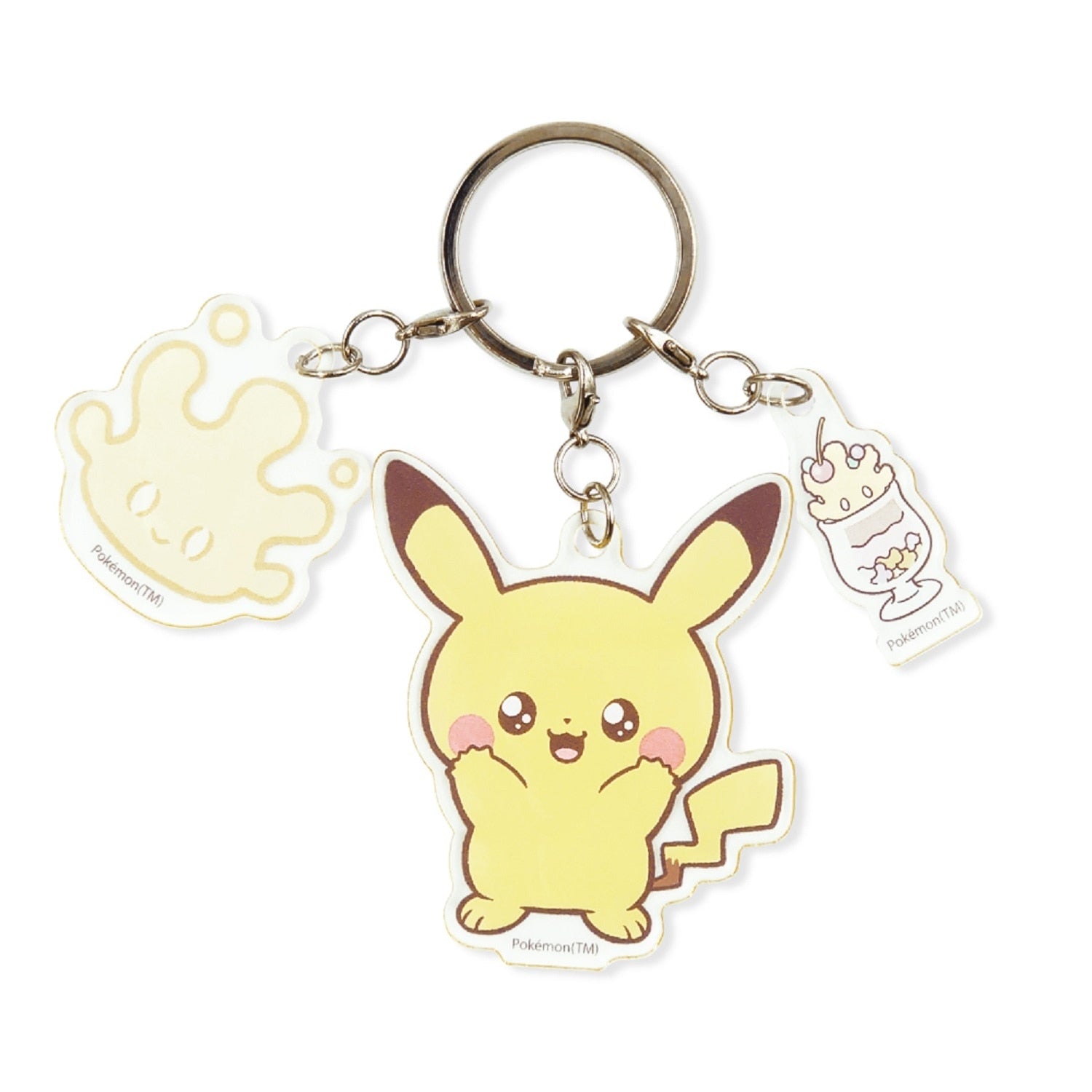 Pikachu keychain figure from Japan, 3-row acrylic design with Electric-type Pokemon details