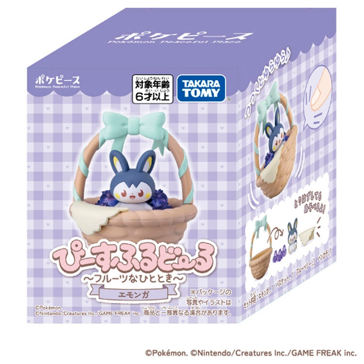 Rare Japanese Pokemon collectible Poke Piece Peaceful Doll ~Fruit Moments~ Emolga figure from KADO Japan