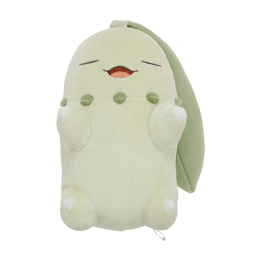 Sleep Goodnight Chikorita plushie with soft texture, made in Japan