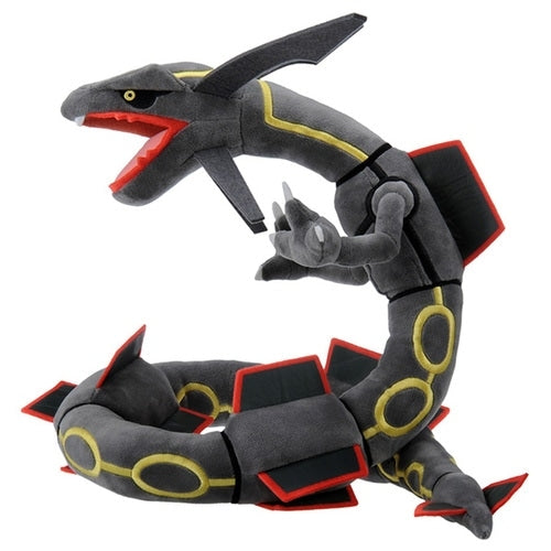 Authentic Japanese Pokemon black Rayquaza stuffed toy, detailed design