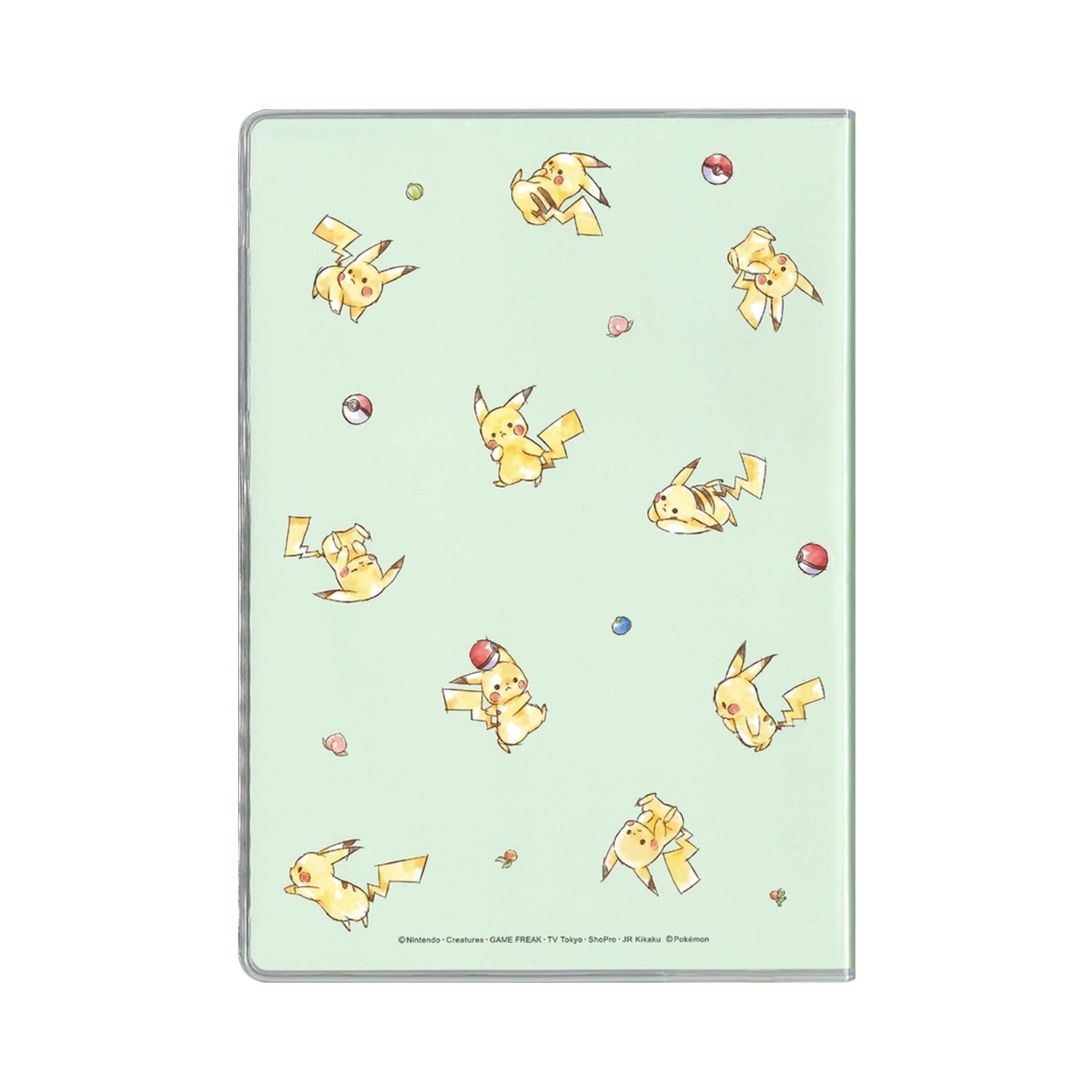 Pikachu and monster balls collectible notebook, official Pokemon Center Japan product