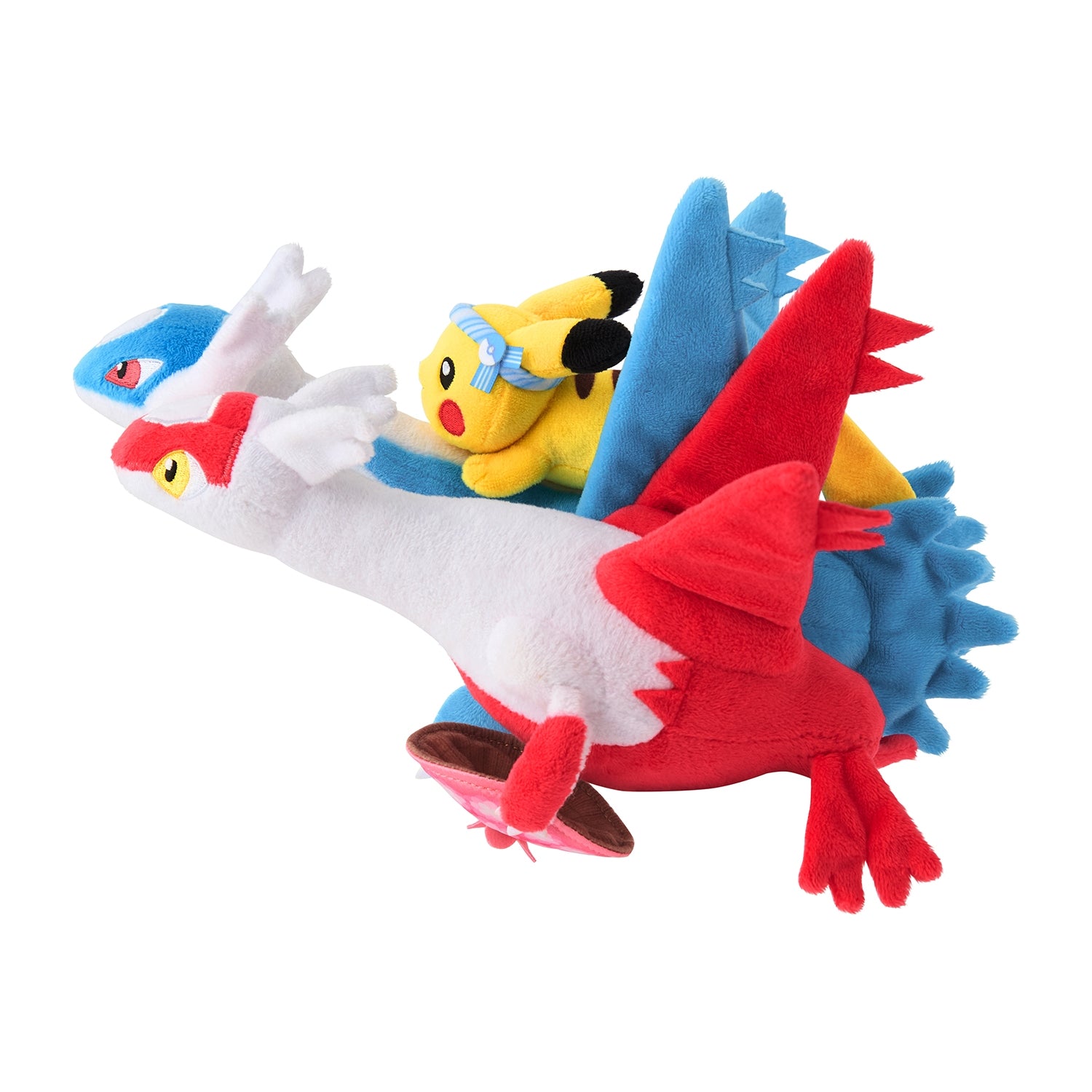 Latios Plush sitting down with Pikachu, exclusive from Japan