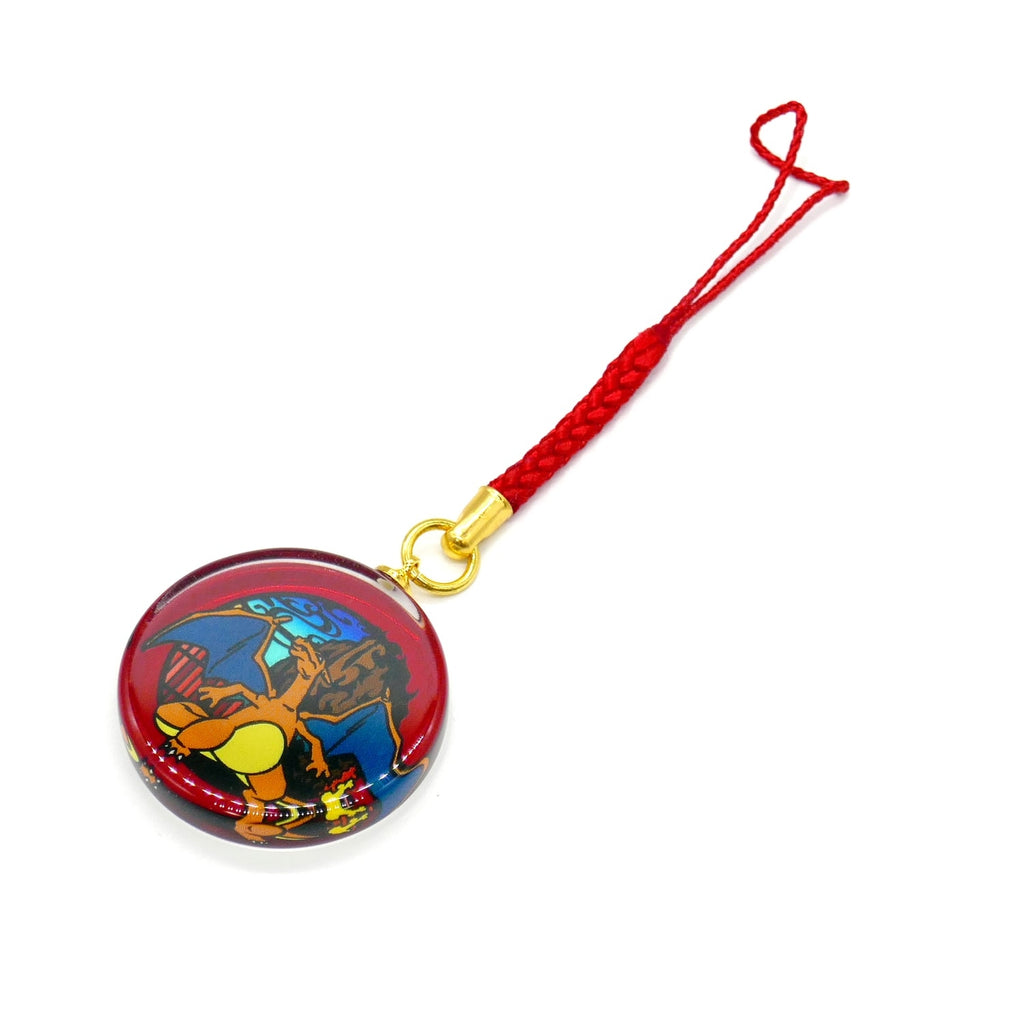 Charizard Paper-cut Series Glass Netsuke from Japan, detailed fire-type design