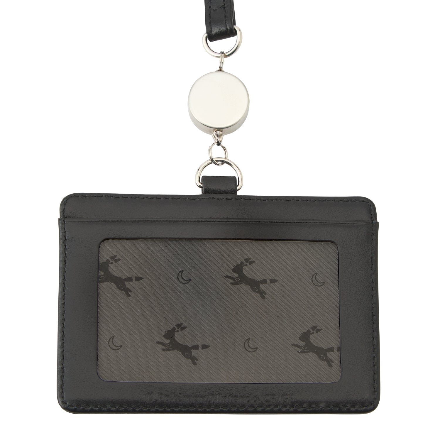 Genuine leather ID card case blacky
