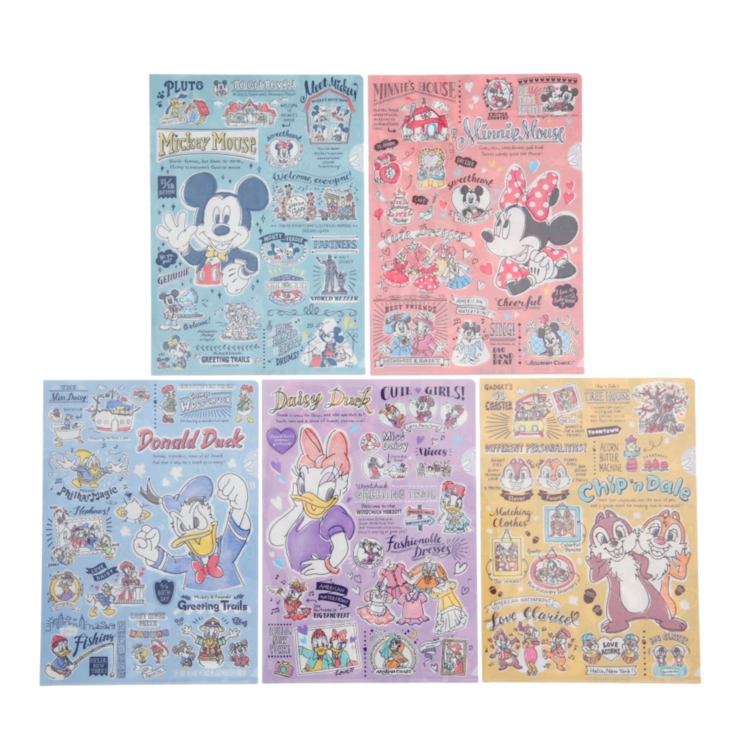 5 clear holders A4 Mickey Mouse and friends