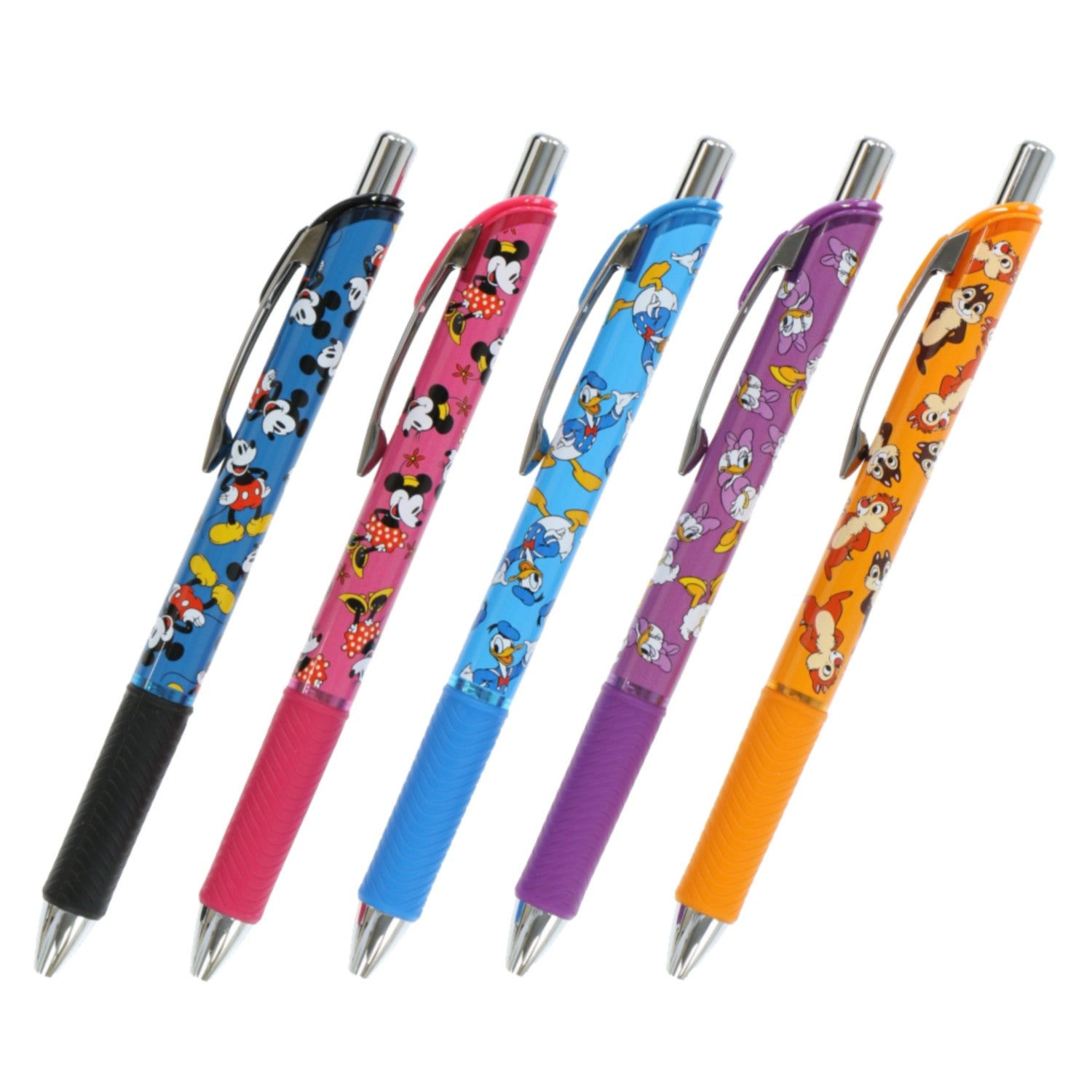 5 black ballpoint pens Mickey Mouse and friends