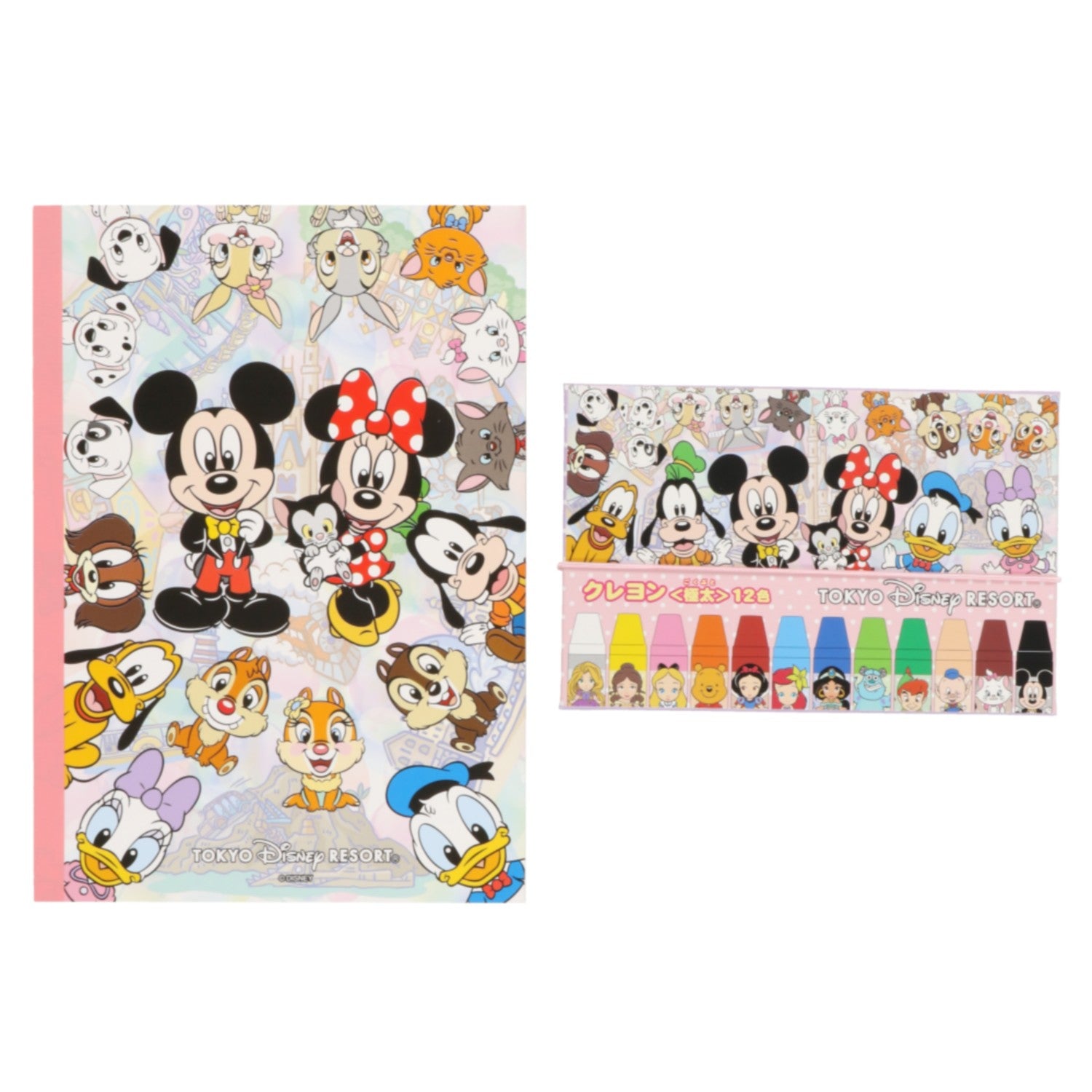 12 color crayon sketchbook Mickey Mouse and friends