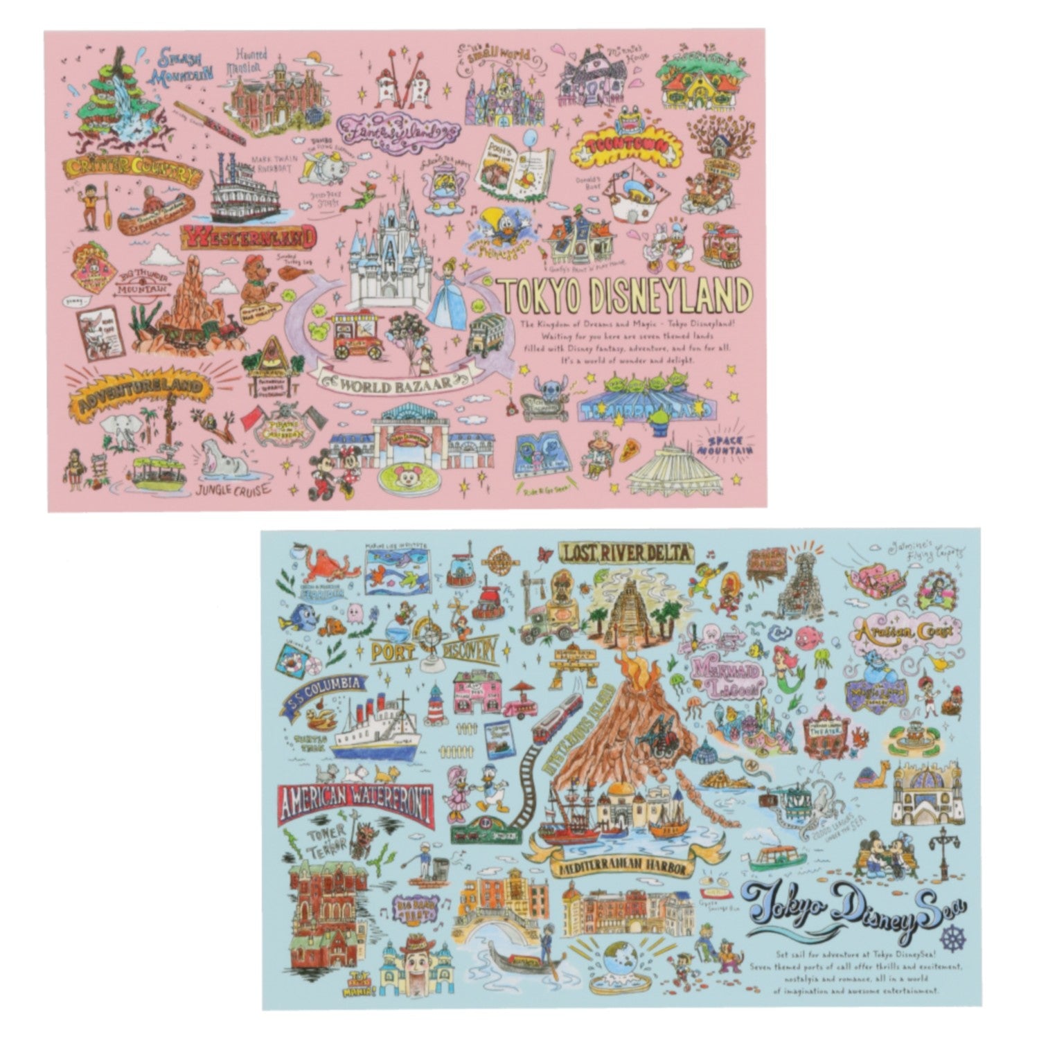 2 postcards Tokyo Disney Resort