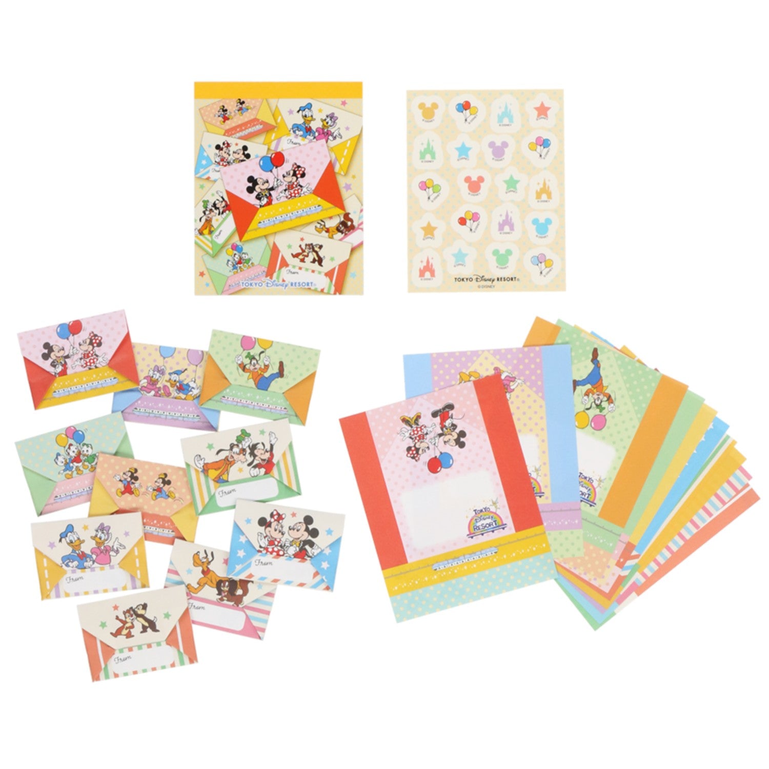 Origami memo with sticker Mickey Mouse and friends