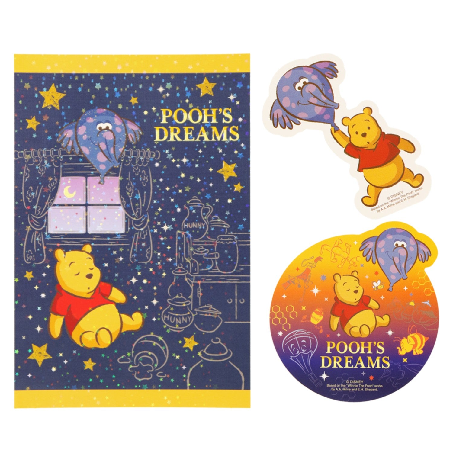 Postcard 2 stickers Pooh