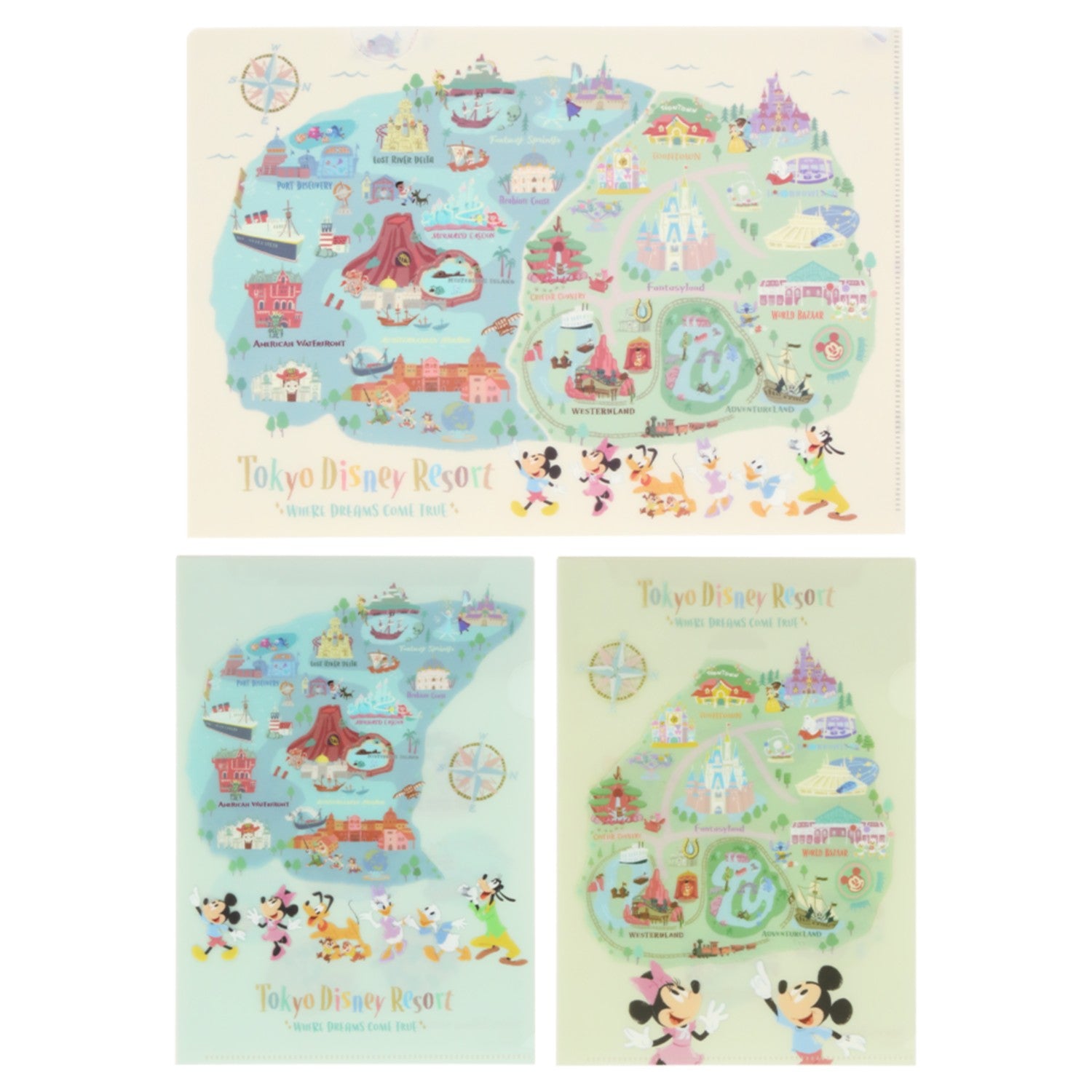 3 clear holders Tokyo Disney Resort