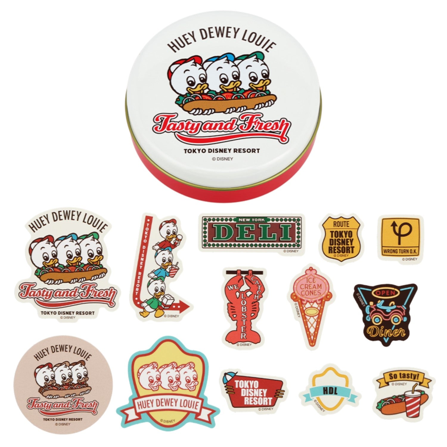 With sticker can Huey Dewey Louie