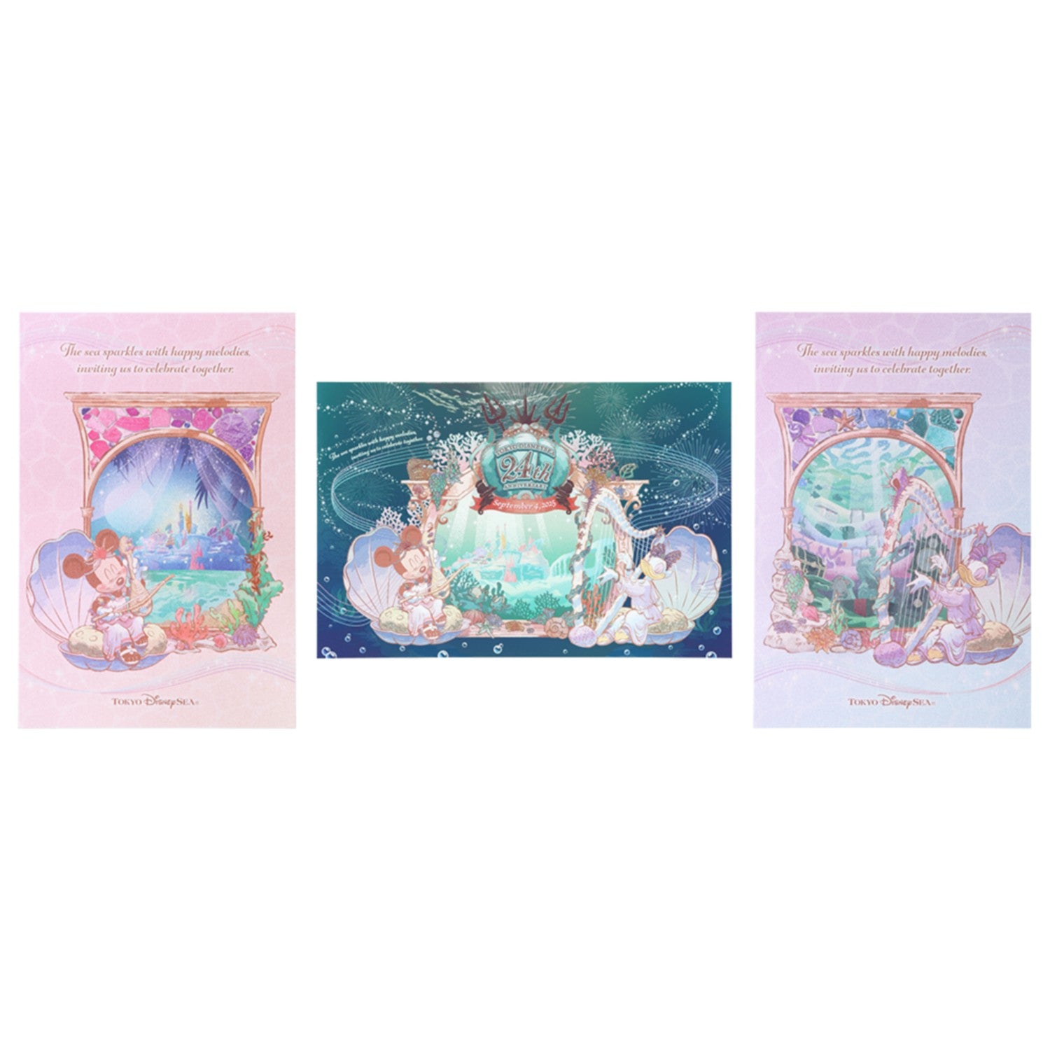 3 postcards Minnie Daisy