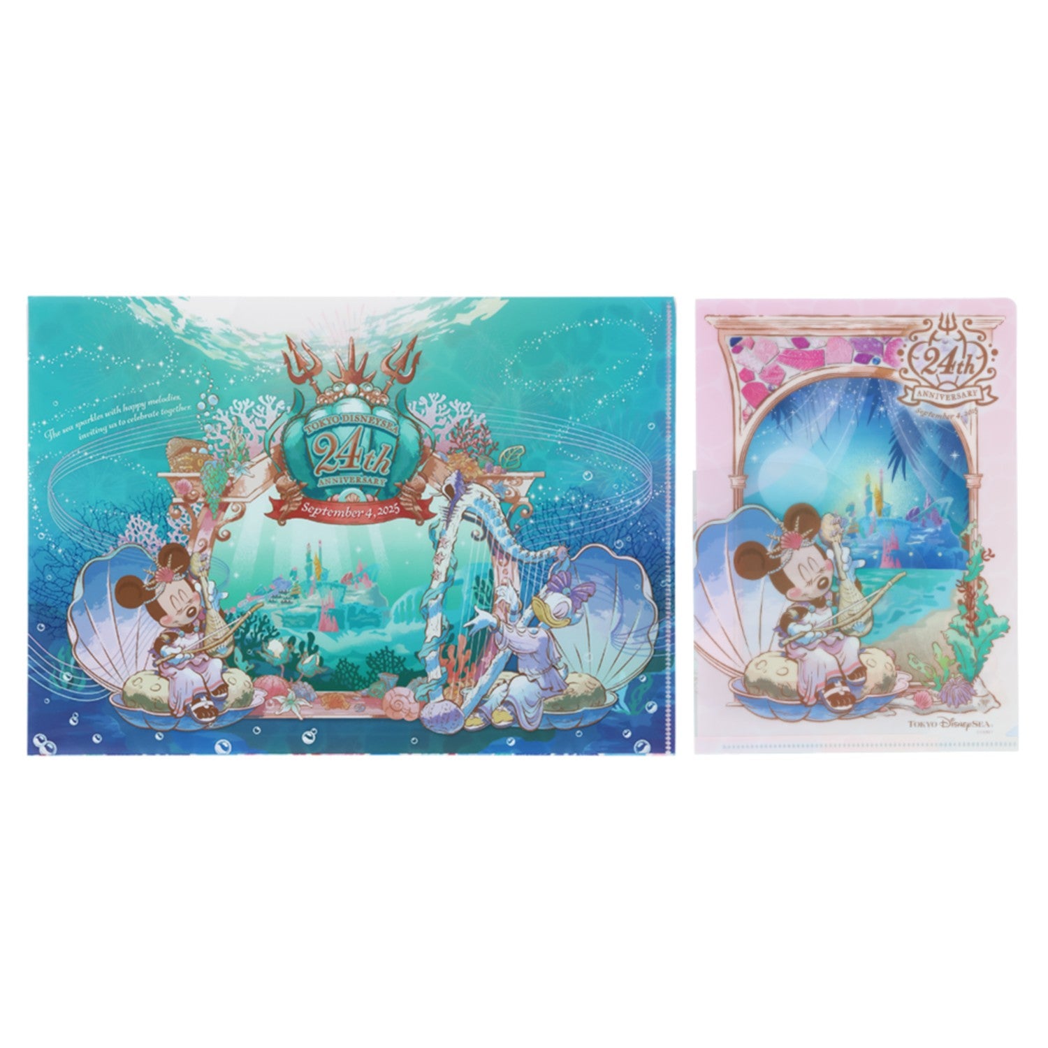 2 clear holders Minnie Daisy