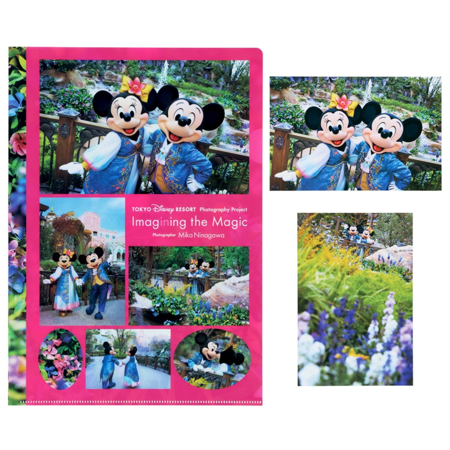 Clear holder 2 postcards Mickey Minnie Imagining the Magic