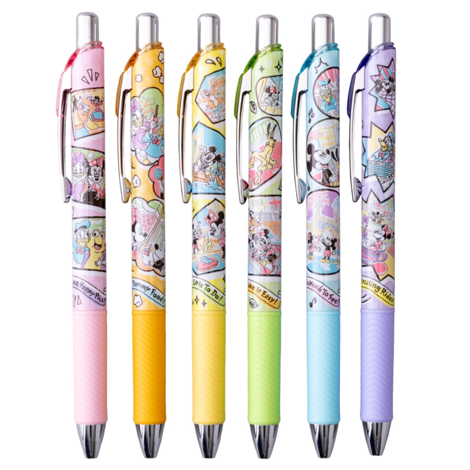 Ballpoint pen <Energel> 6 black Mickey Mouse and friends