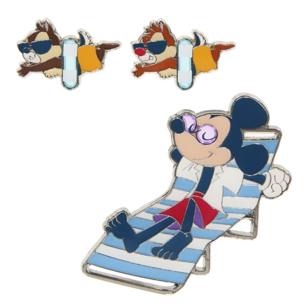 3 Pin Badges Mickey Mouse and Friends SuiSui Summer