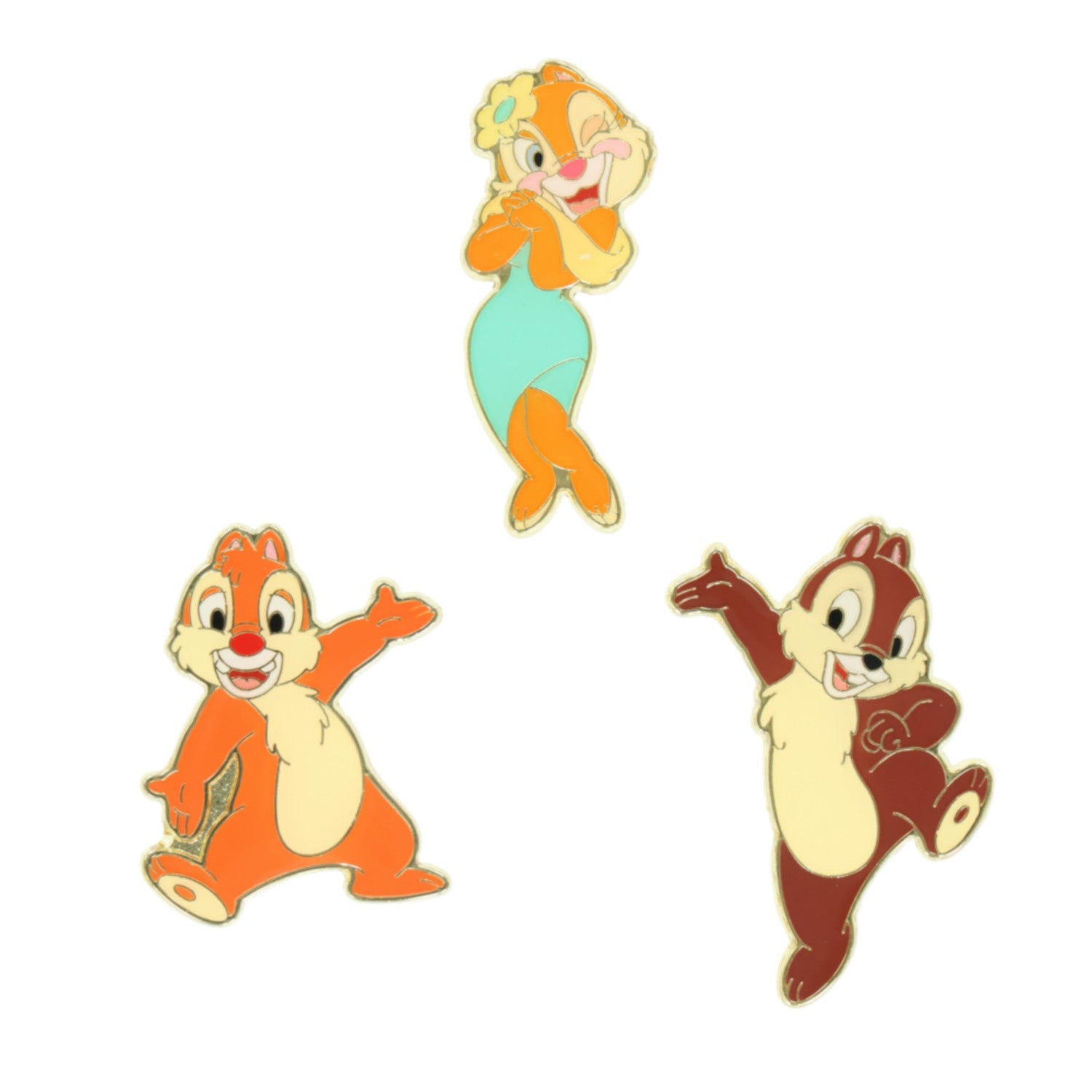 3 pin badges Chip Dale Clarice