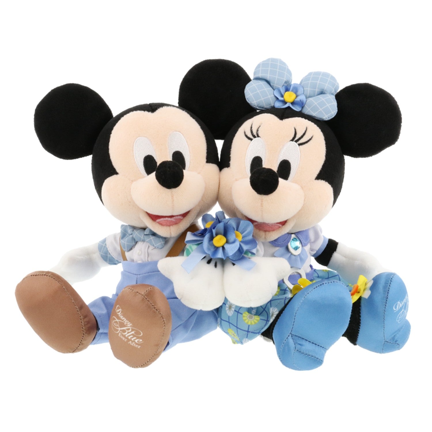 2 stuffed toys Mickey Minnie Disney Blue Ever After