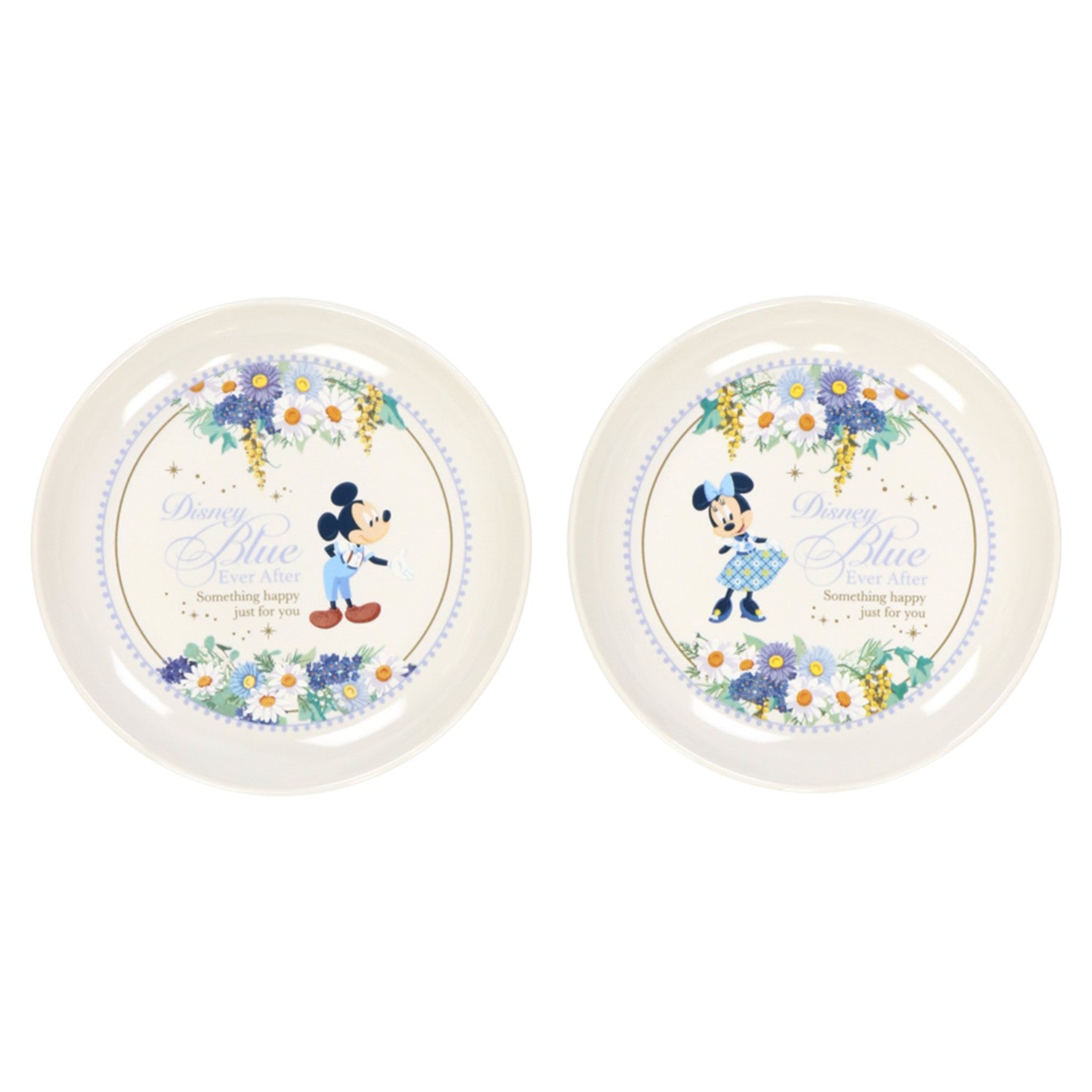 2 Plates Mickey Minnie Disney Blue Ever After
