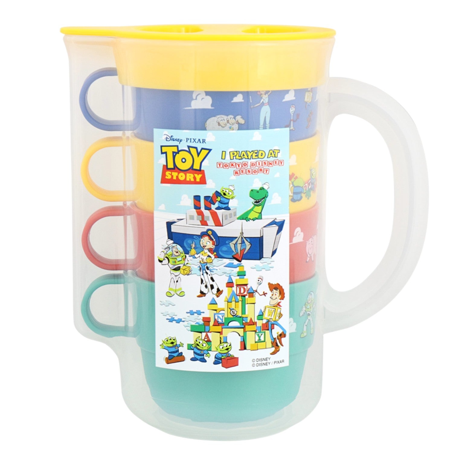 4 mugs with pitcher Toy Story