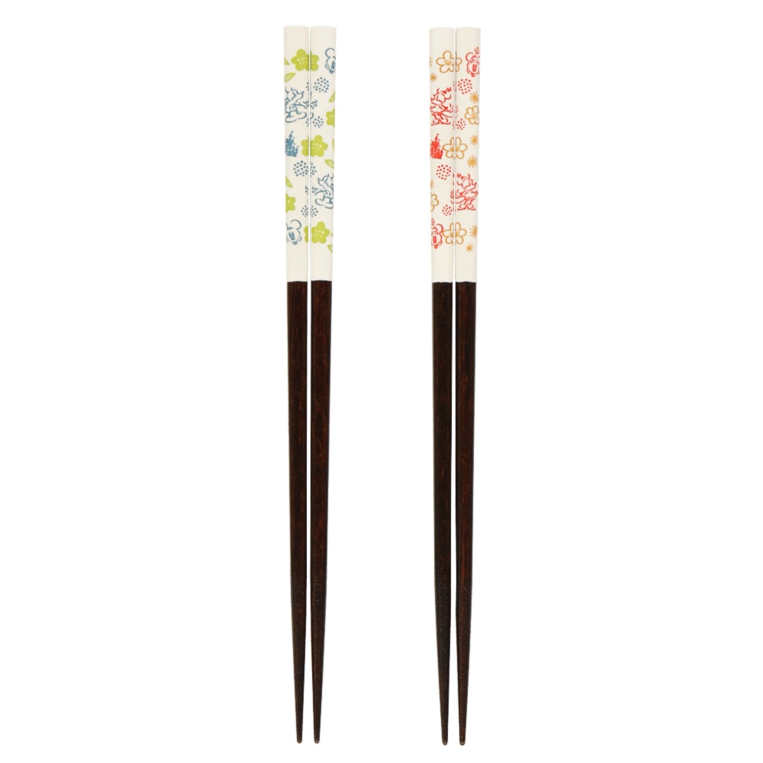 2 sets of chopsticks Mickey Minnie