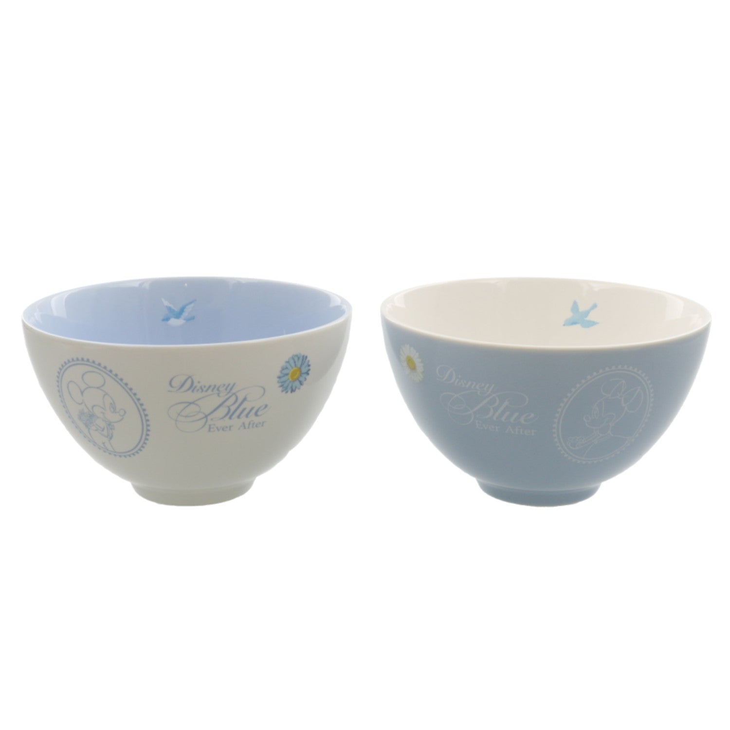 2 bowls Mickey Minnie Disney Blue Ever After