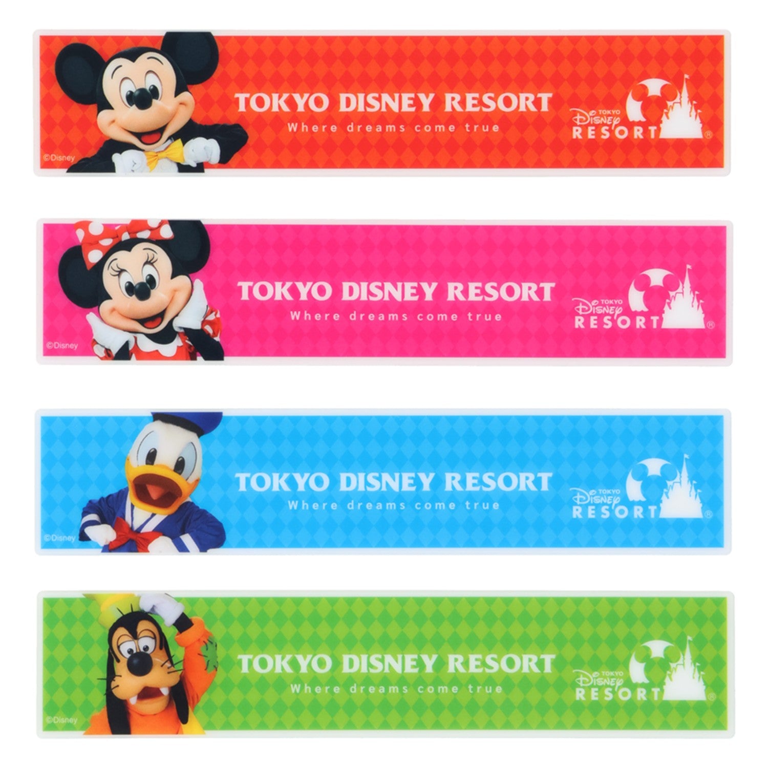 4 decoration magnets Mickey Mouse and friends