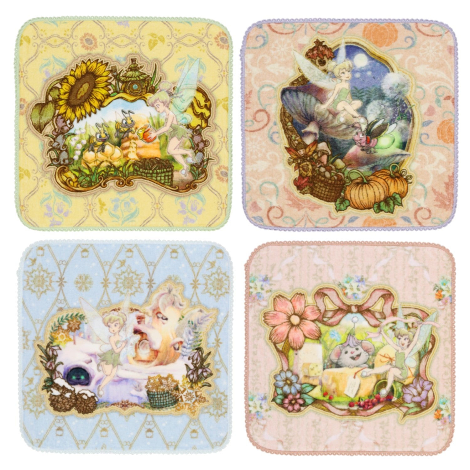 4 mini towels Disney Tinkerbell