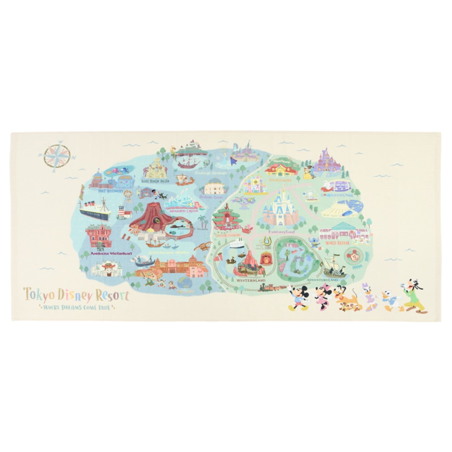 Wide bath towel Tokyo Disney Resort