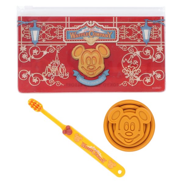 Mickey Mouse toothbrush cup pouch with colorful design from Japan