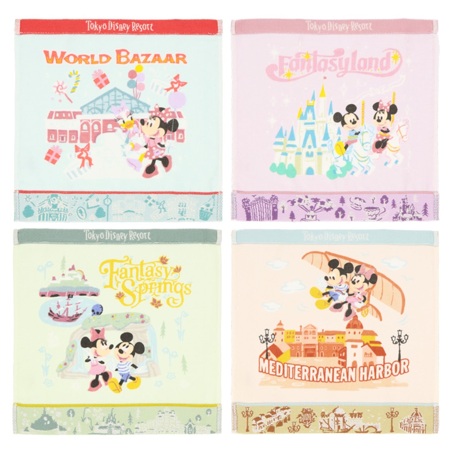 4 mini towels Tokyo Disney Resort