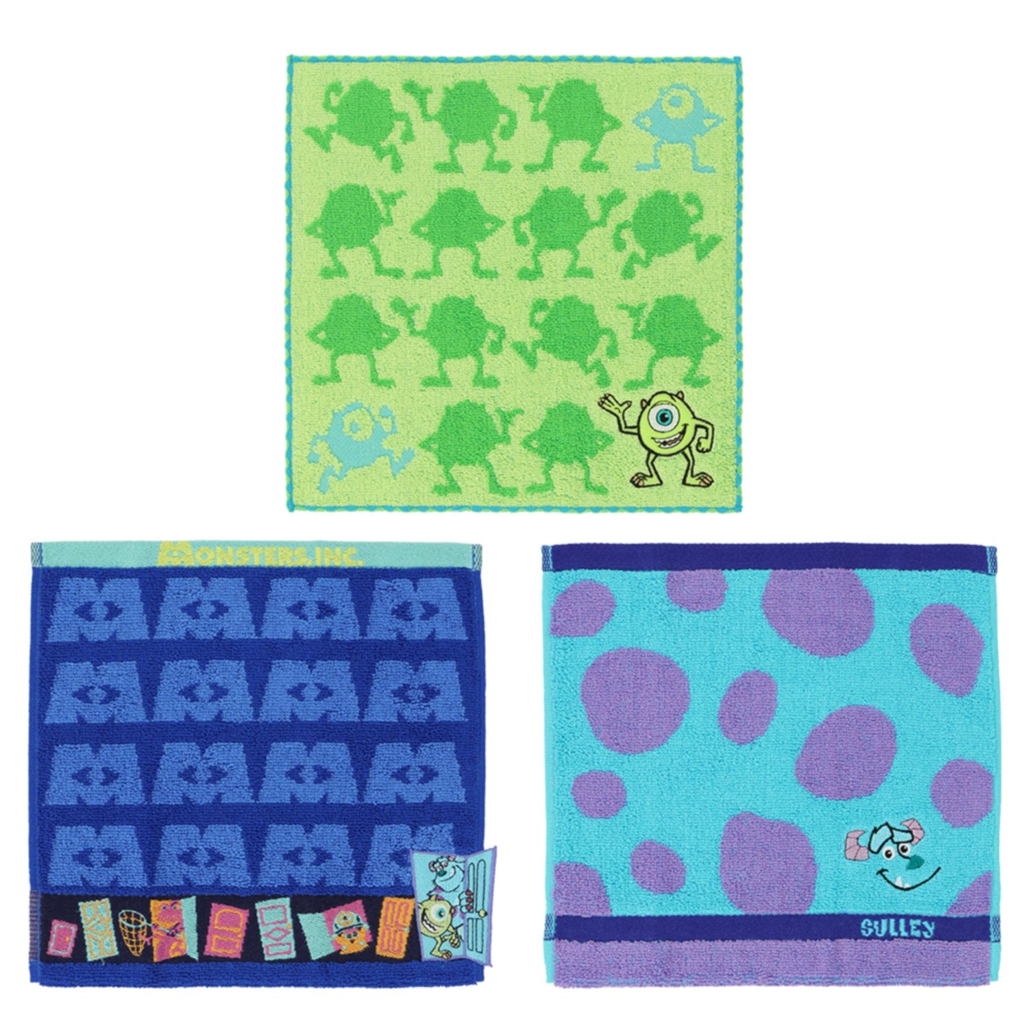 3 mini towels Monsters Inc.