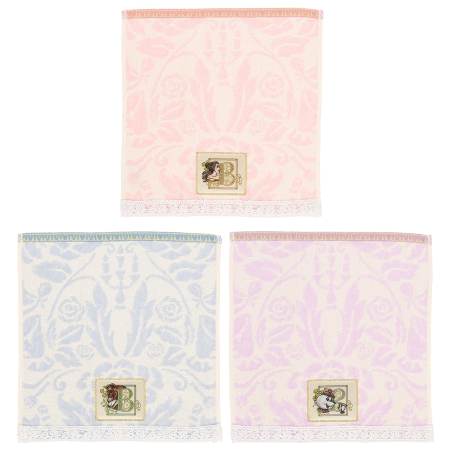3 mini towels Beauty and the Beast