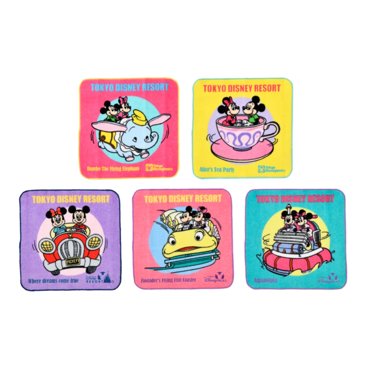 5 mini towels Mickey Minnie
