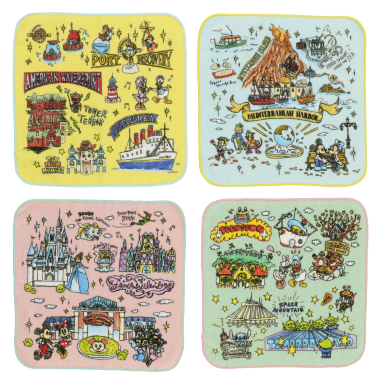 4 mini towels Tokyo Disney Resort