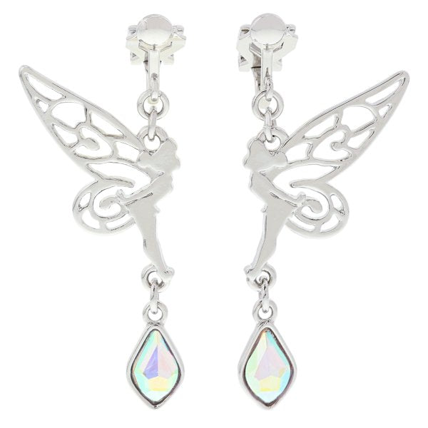 Disney Tinkerbell earrings with sparkly wings and bow, from Japan