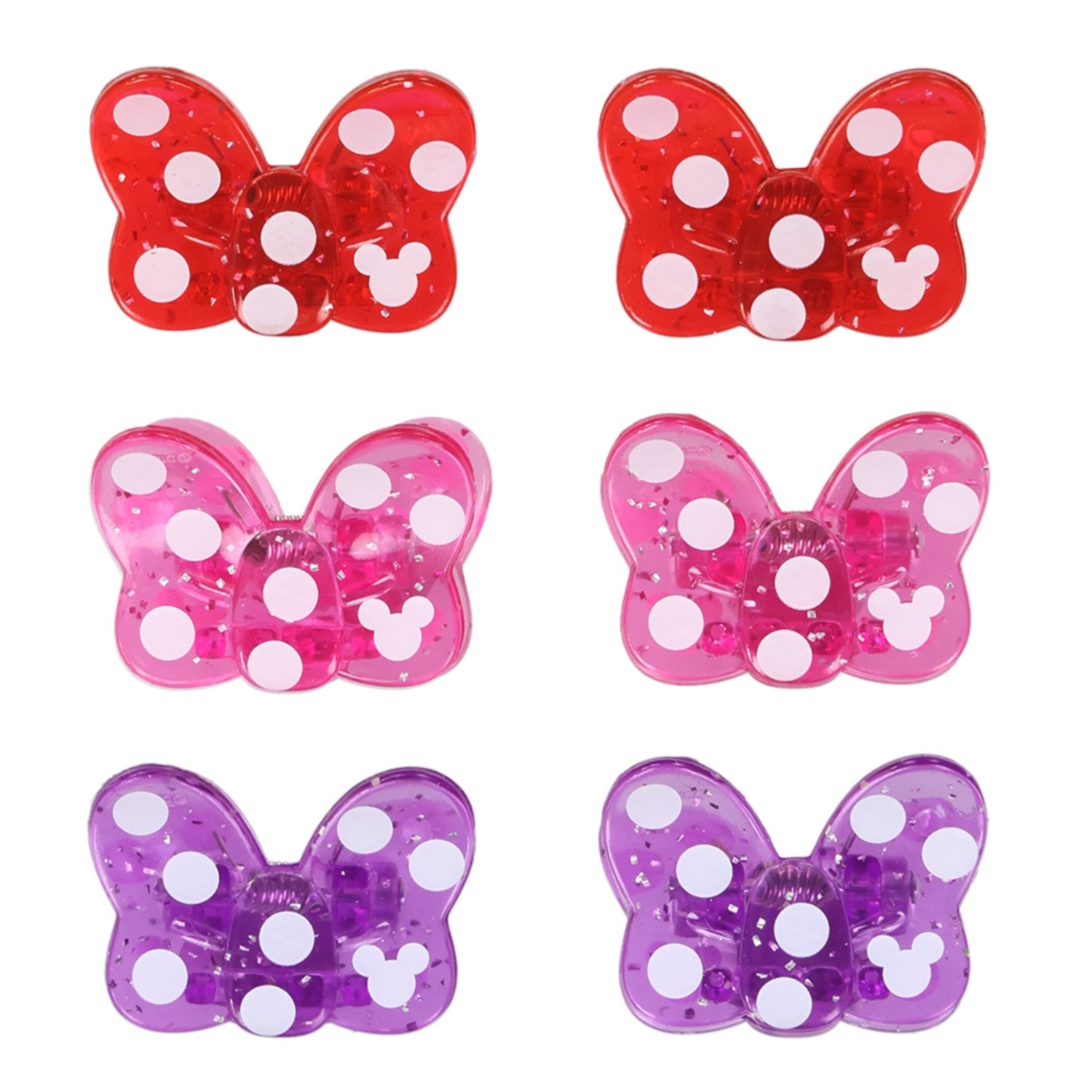 6 hair clips minnie