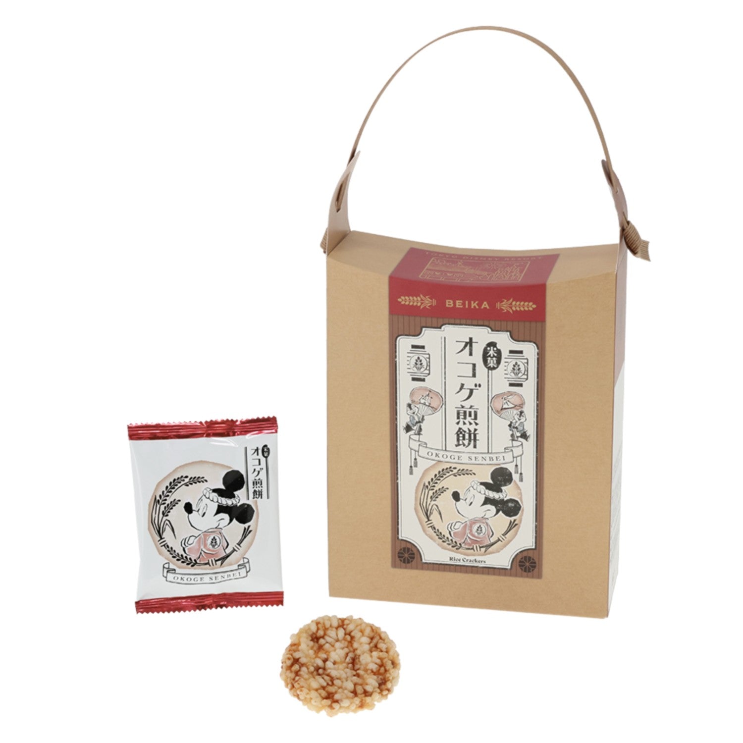 Burnt rice cracker paper box Mickey