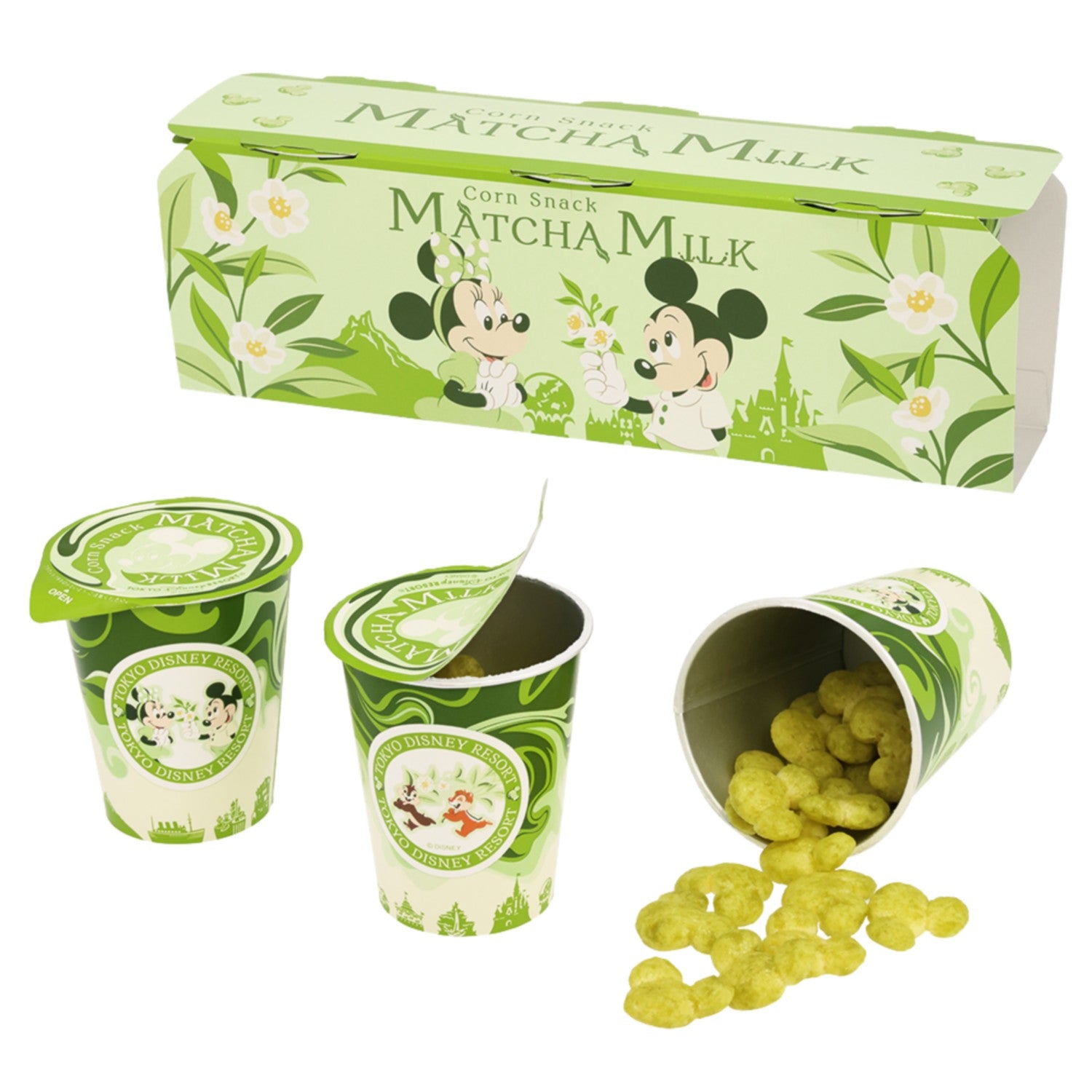 Corn snack Matcha milk Paper box Mickey Minnie