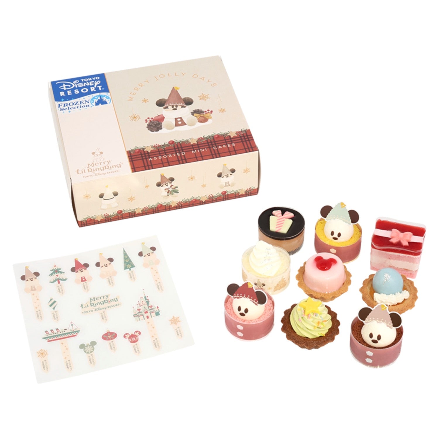 Assorted Mini Cakes Paper Box Disney Christmas
