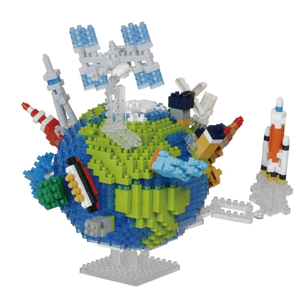 Nanoblock Earth and Moon