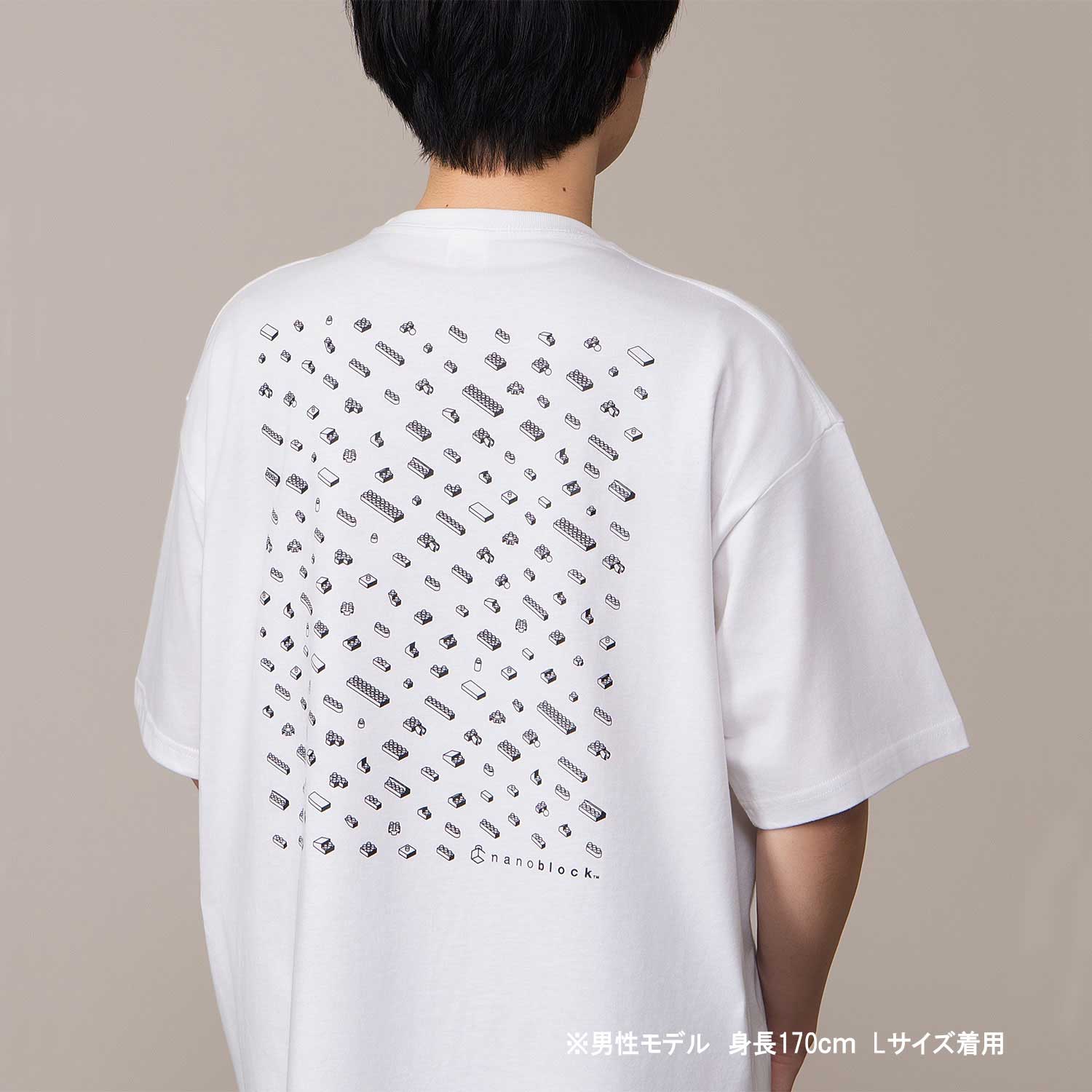 Nanoblock Big Silhouette T-shirt L (White)