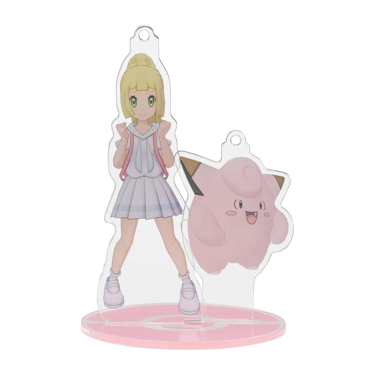 Authentic Japanese Pokemon Lillie keychain with detailed hair