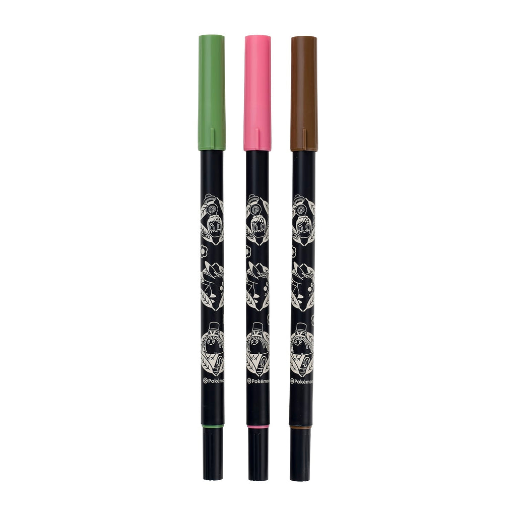 Pokemon Water-Based Markers 3 color set with Poltchageist design from Japan
