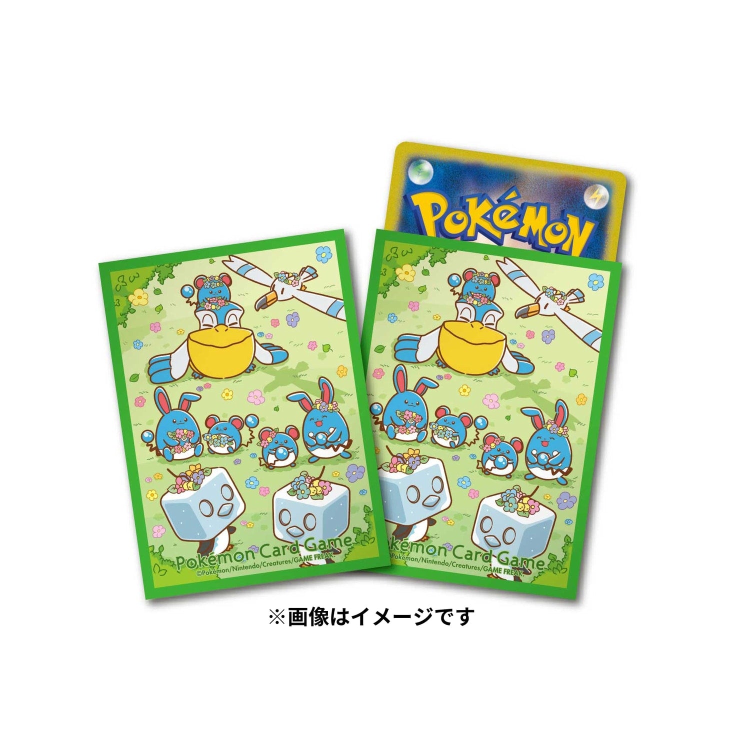 Pokémon TCG Deck Sleeves – Flower Crown & Marill (#183) | Japan Exclusive