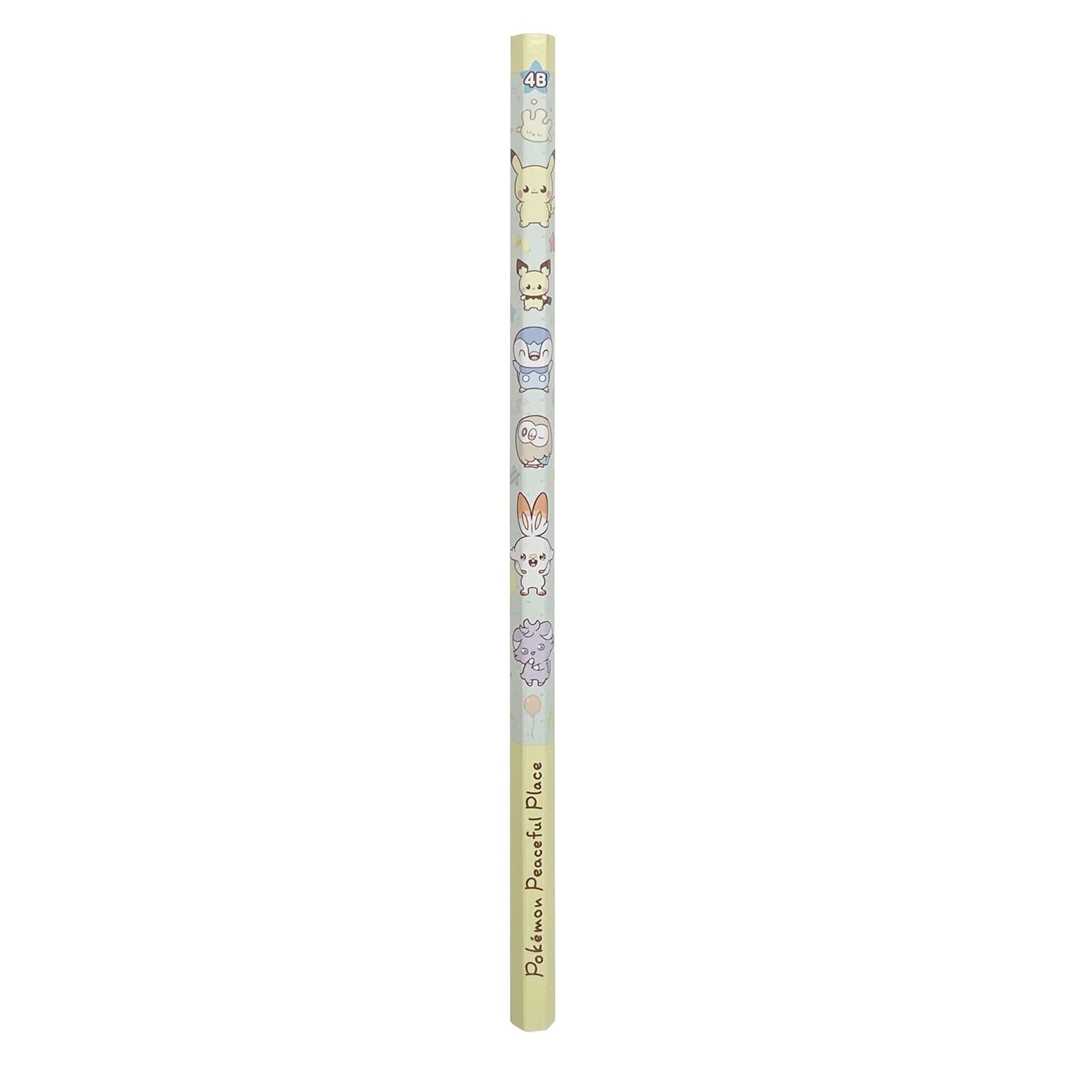 Close-up of Kakikata Pencil 4B 4-pack Poke Piece, showcasing authentic Japanese packaging and design