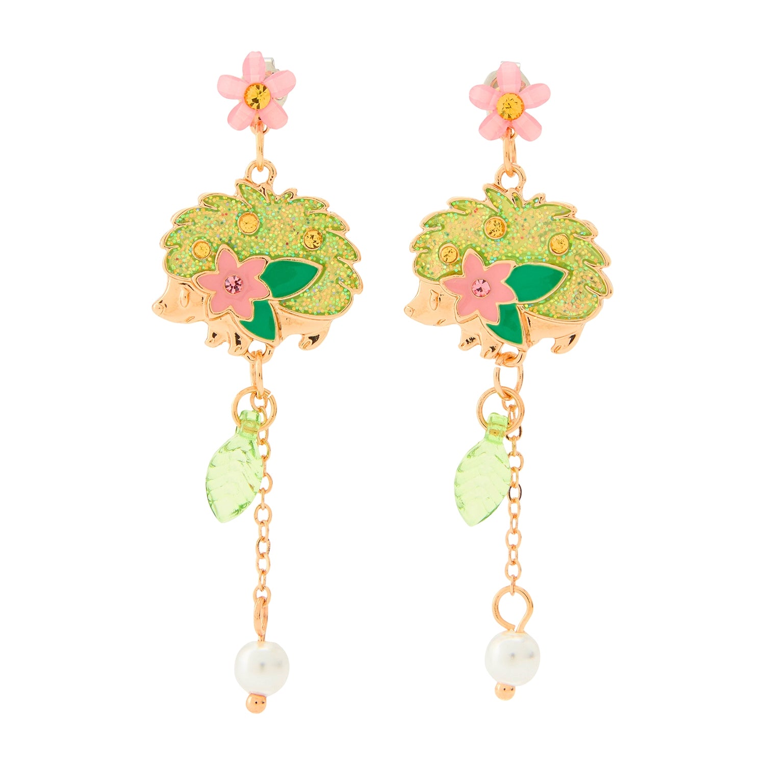 Pokémon Shaymin Earrings with green leaf design from Japan