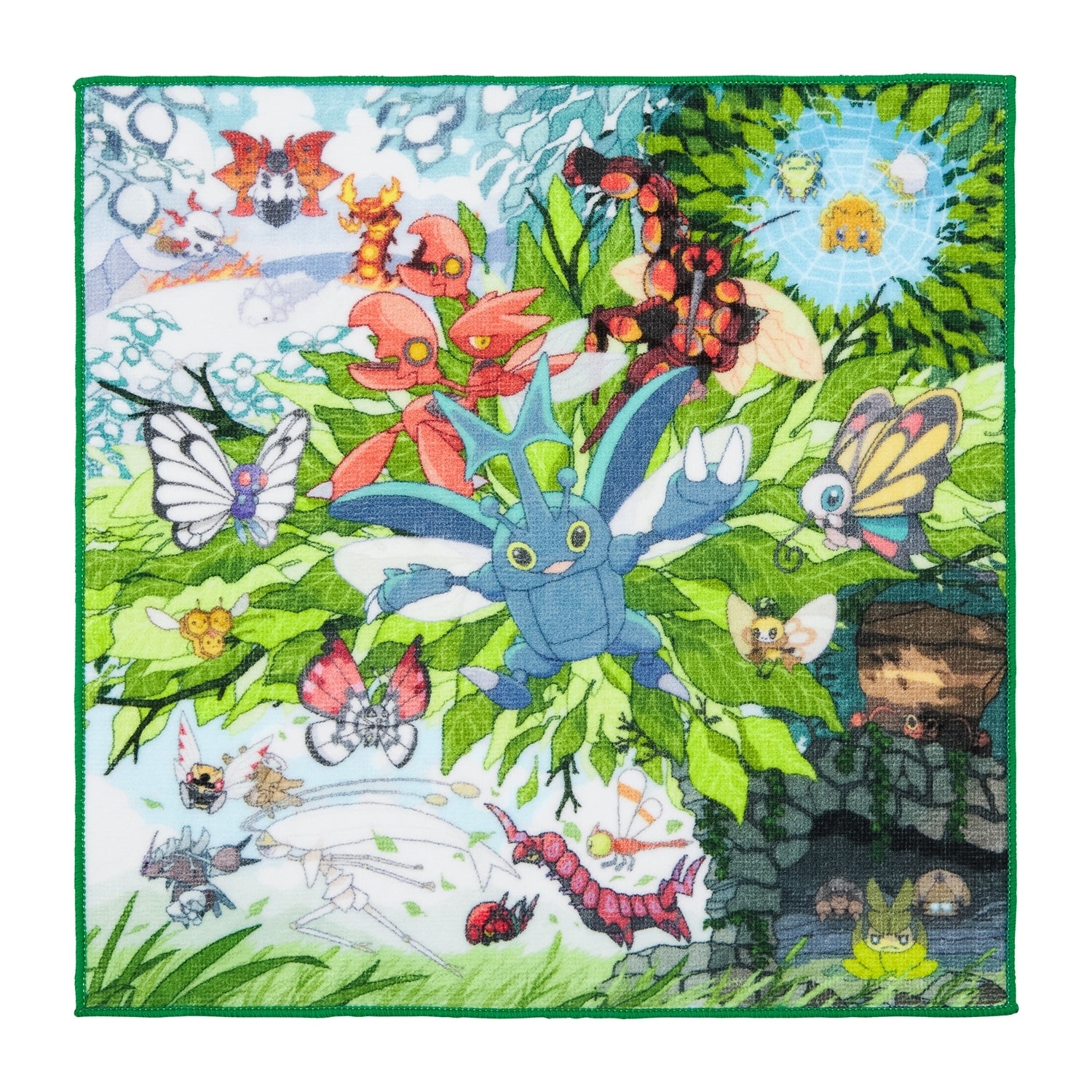 Pokemon Hand Towel BUG OUT! Sazameki featuring colorful anime characters from Japan